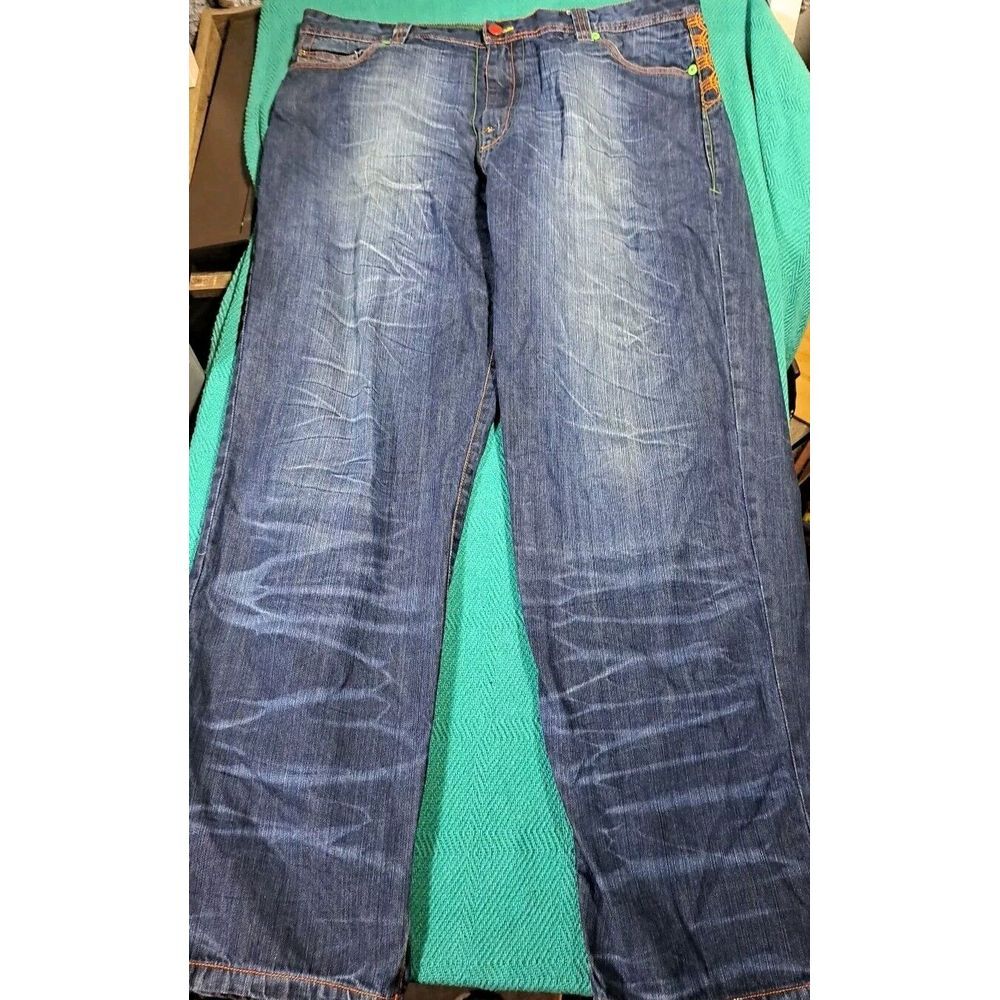 Men's Massive Revolution  Street Wear Hip Hop Denim Jeans Size 40Wx34L Y2K